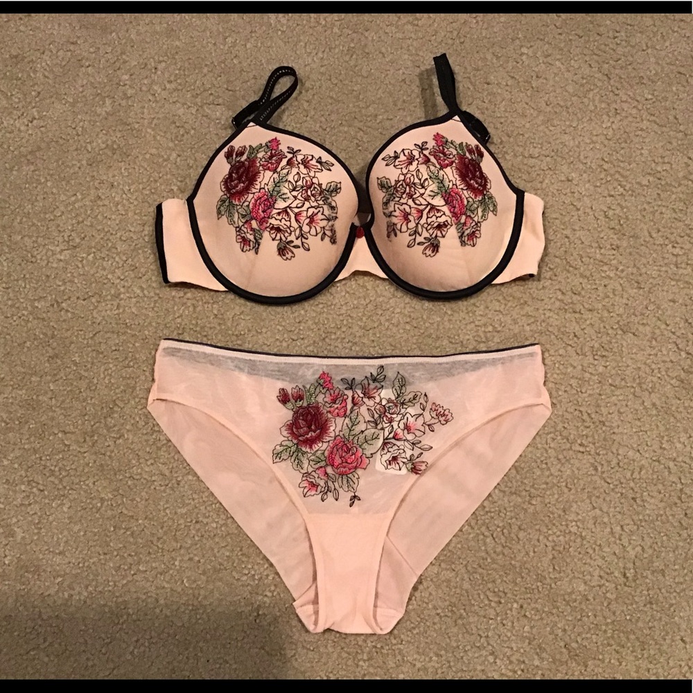 Soma Floral Bra and Panty Set